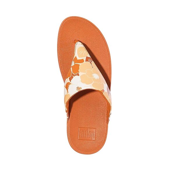 Fitflop Womens Lulu Flowerz Leather Toe-Post Sandals JE1-C36 Peach Orange 6M - Picture 11 of 12